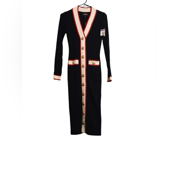 ALEXIA ADMOR Janet V-Neck Button-Front Knit Dress - Picture 5 of 6